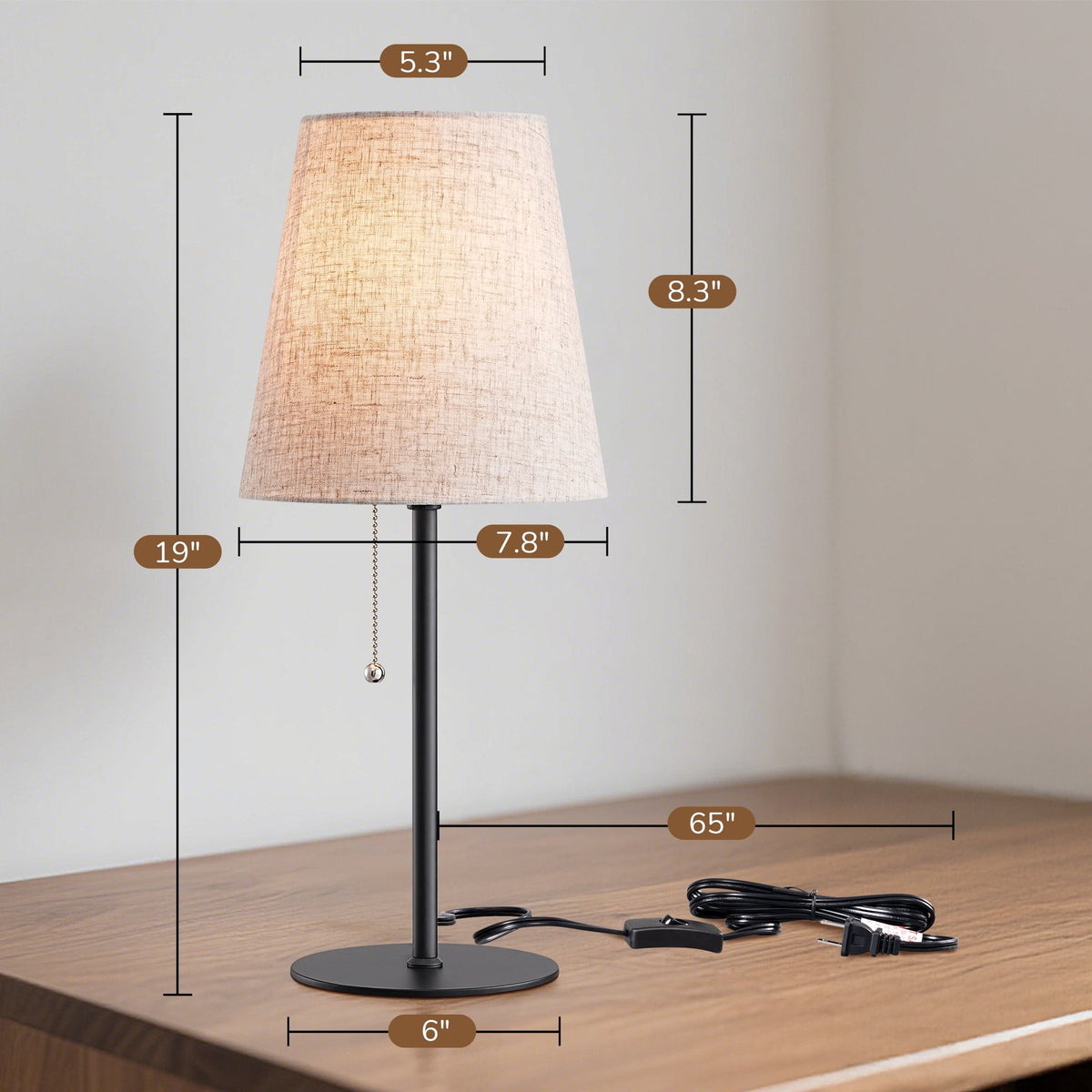 Lavisa - Modern Minimalist Linen Table Lamps Set of 2