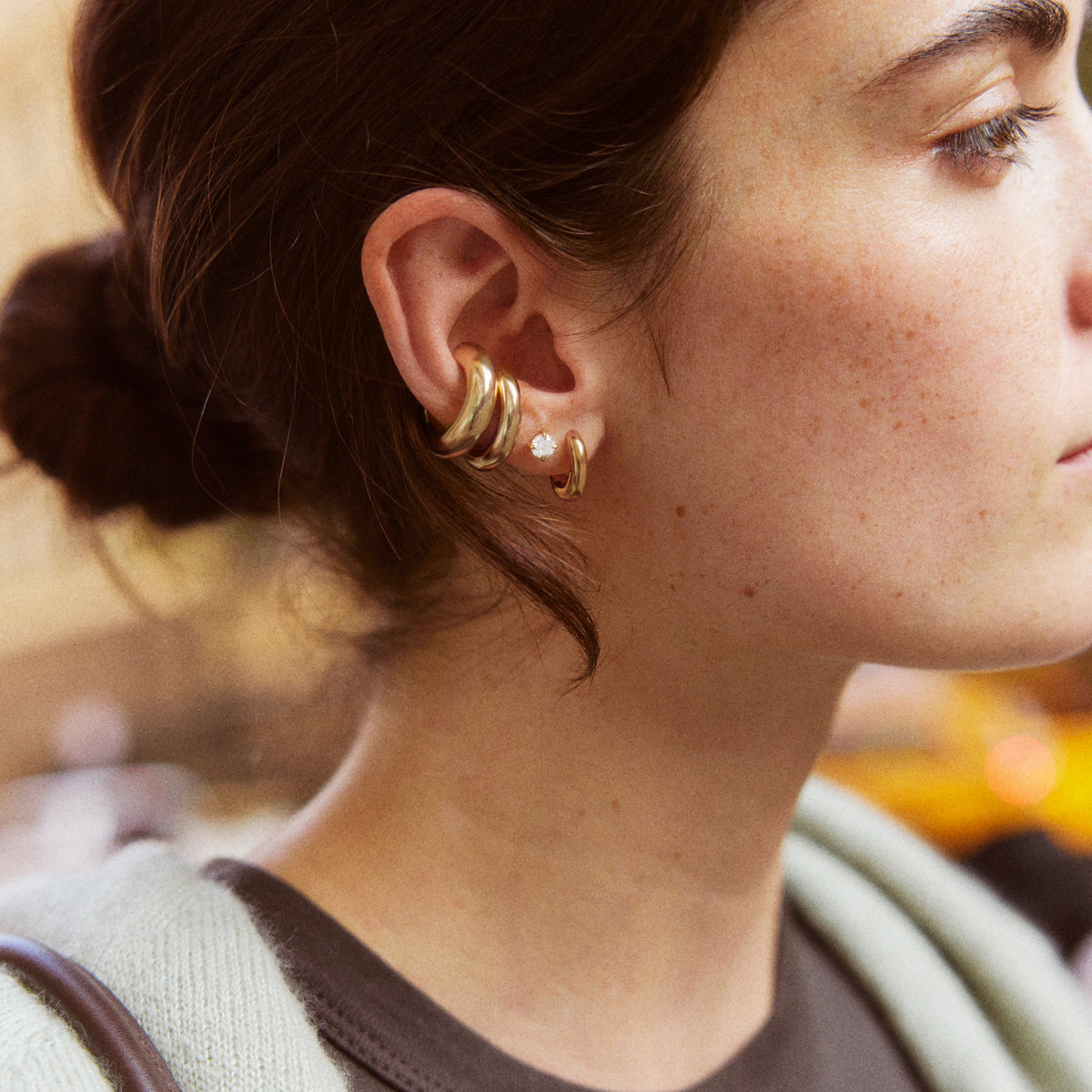 Lavisa - Asymmetrical Ear Cuff Set - Detail & Styling View