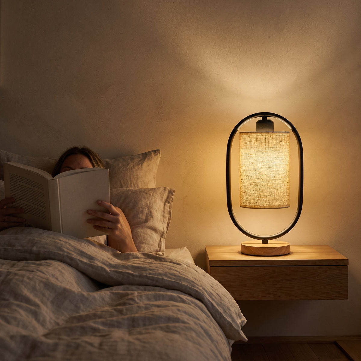 Lavisa - Woven Linen Lantern Table Lamp