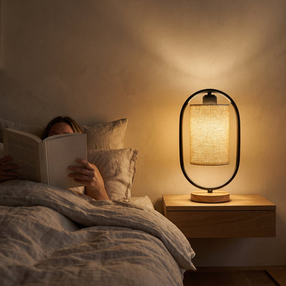 Lavisa - Woven Linen Lantern Table Lamp