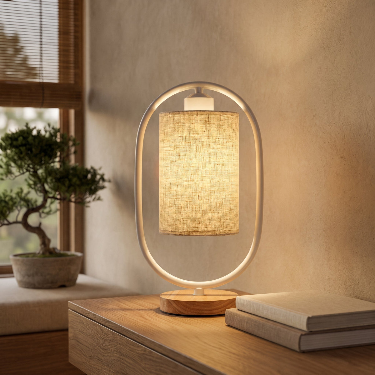 Lavisa - Woven Linen Lantern Table Lamp