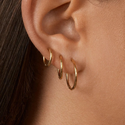 Lavisa - Classic Huggie Hoop Earrings - Detail & Styling View