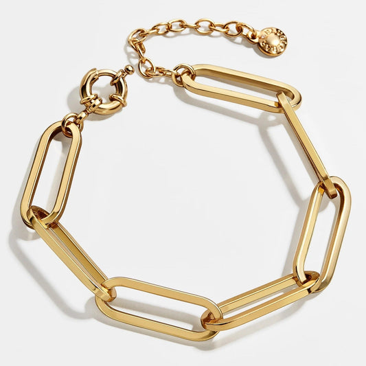 Lavisa Hera Chunky Link Paperclip Bracelet featuring polished interlocking links.