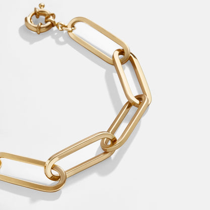 Lavisa - Hera Chunky Link Paperclip Bracelet - On-Model & Scale View