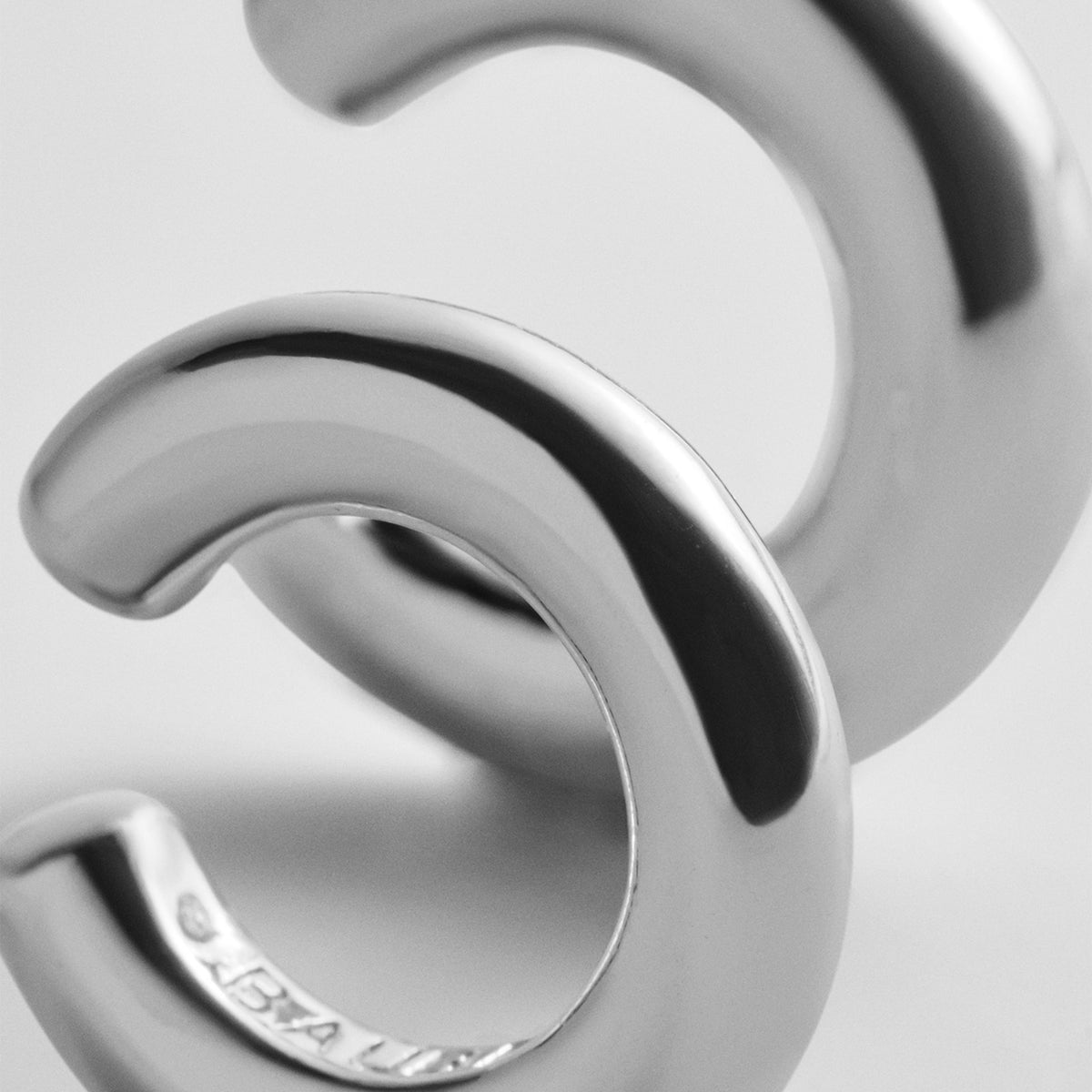 Lavisa - Haydyn Ear Cuff Set - Silver - On-Model & Scale View