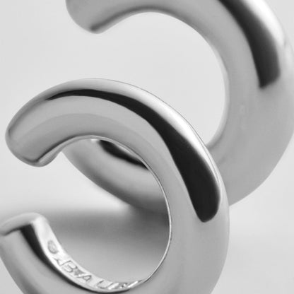 Lavisa - Haydyn Ear Cuff Set - Silver - On-Model & Scale View