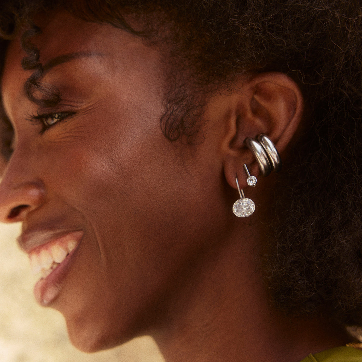 Lavisa - Haydyn Ear Cuff Set - Silver - Detail & Styling View