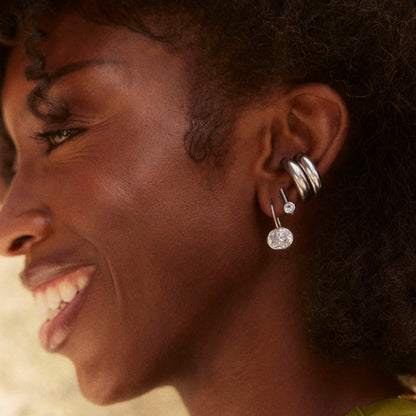 Lavisa - Haydyn Ear Cuff Set - Silver - Detail & Styling View