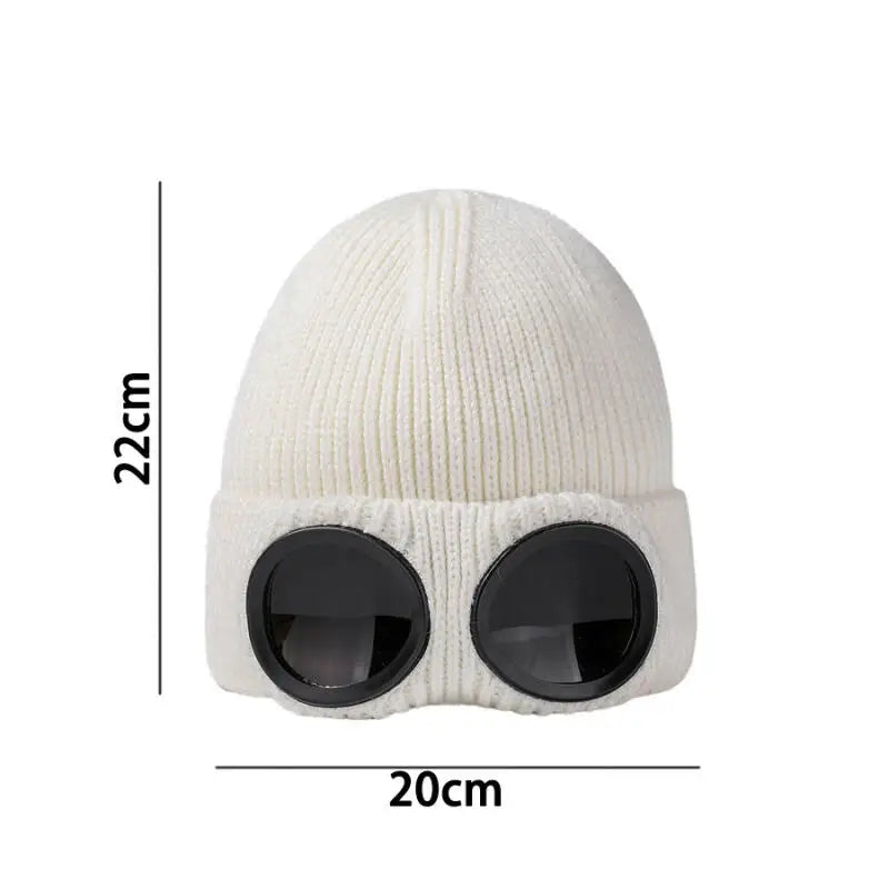 Lavisa - Unisex Goggles Winter Hat Fleece-Lined Beanie