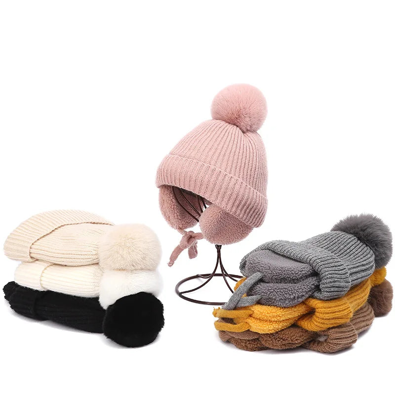 Lavisa - Kids Knit Beanie Winter Hat with Earflaps