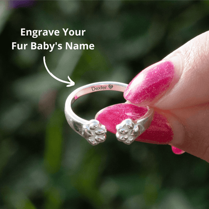 Lavisa - Adjustable Paw Hug Ring Memorial Pet Jewelry