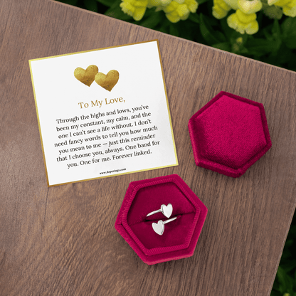 Lavisa - Memorial Double Band Initial Ring