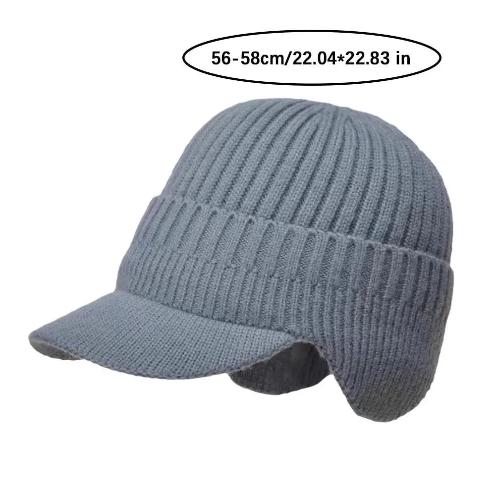 Lavisa - Men’s Knit Winter Hat with Ear Covers and Brim