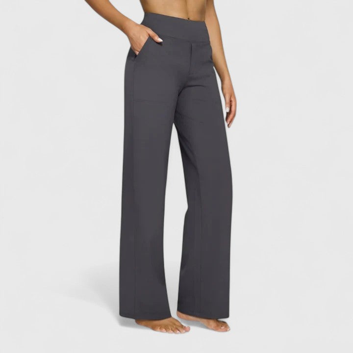 Lavisa - Womens Pull On Wide Waistband Pants with Pockets