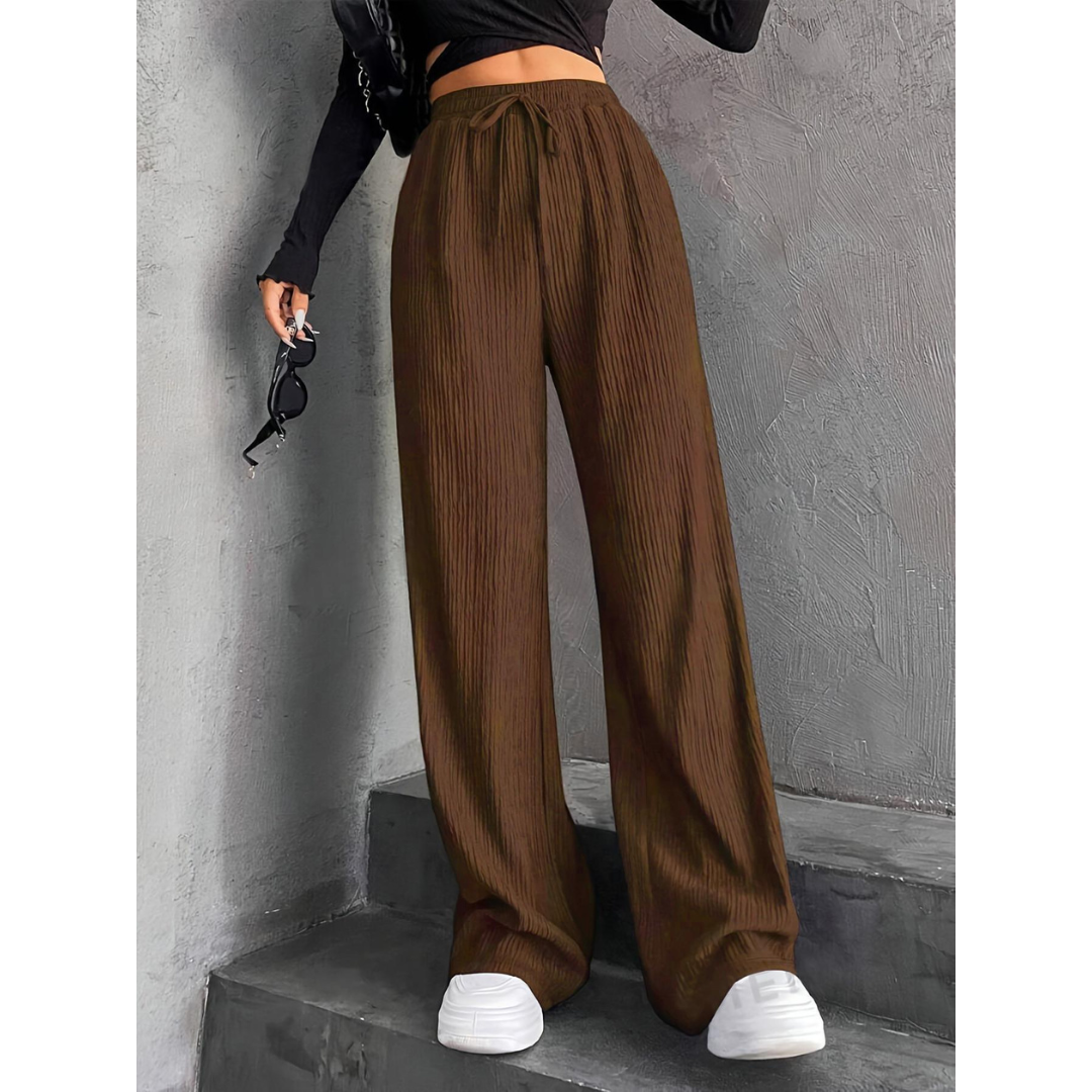 Lavisa - Women's High-Waisted Wide-Leg Relaxed Pants