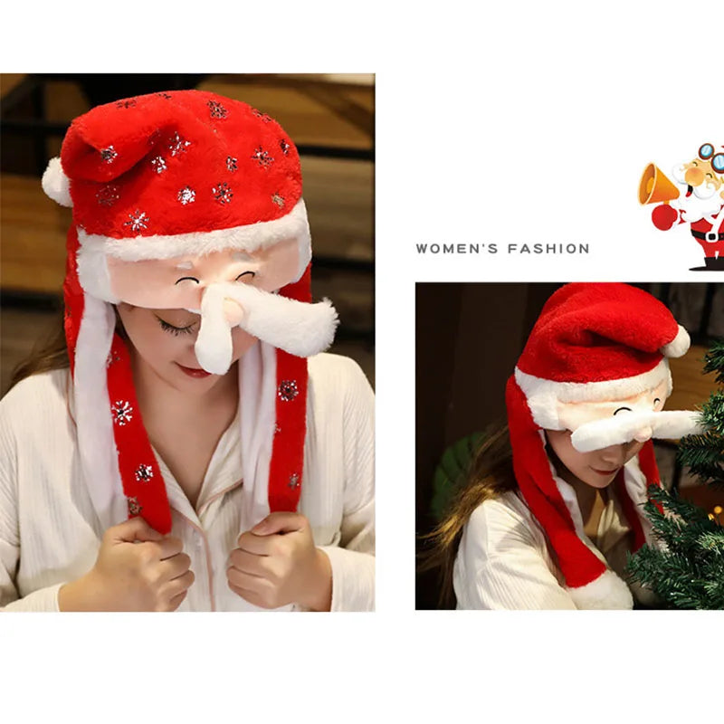 Lavisa - Plush Christmas Santa Hat - Festive Holiday Party Accessory