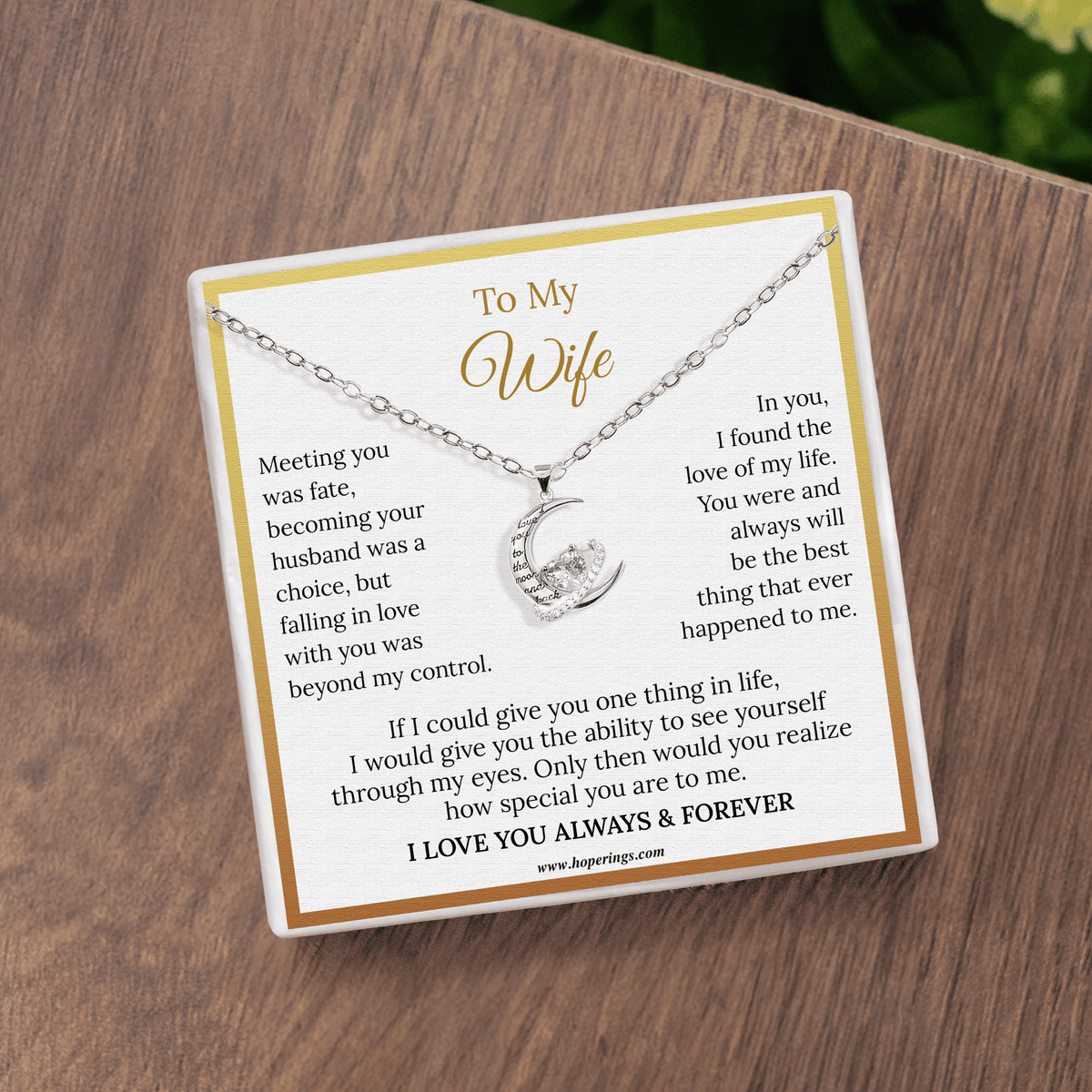 Lavisa - Wife Moon And Back Necklace Gift