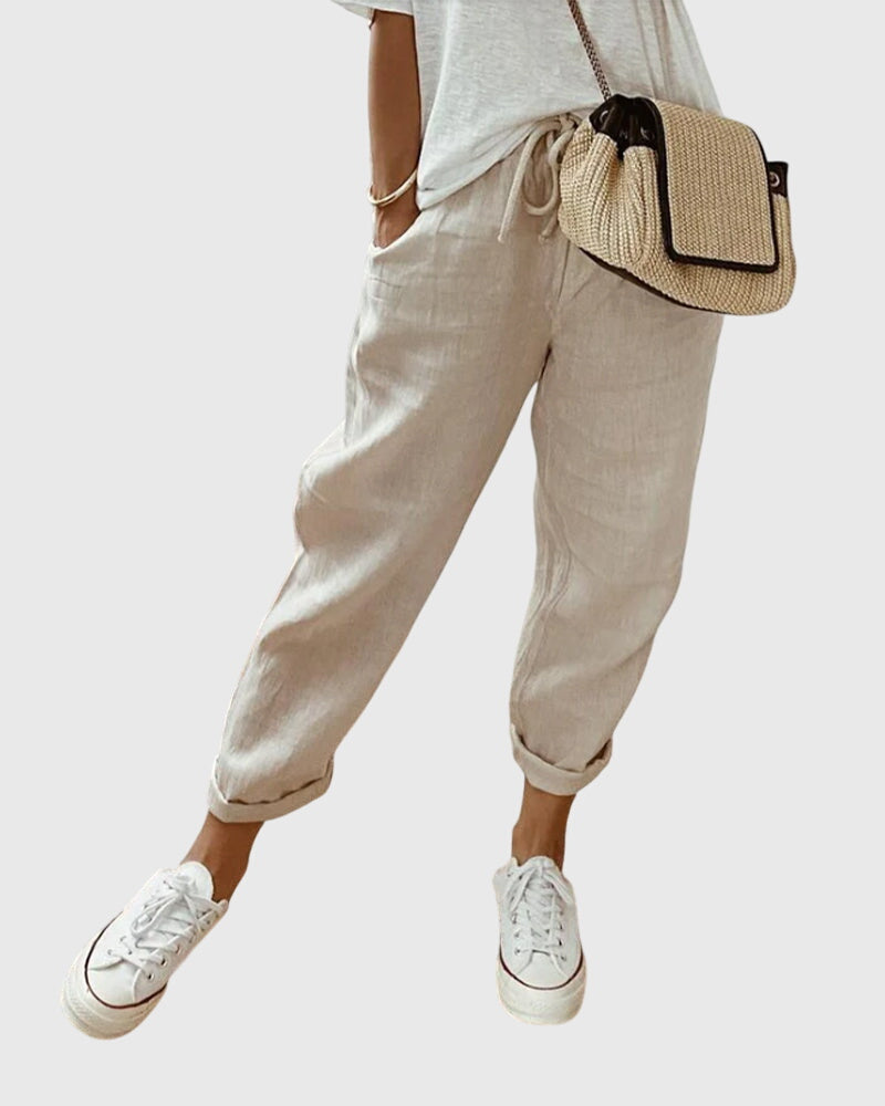 Lavisa - Elegant Women's High Waist Straight Leg Pants