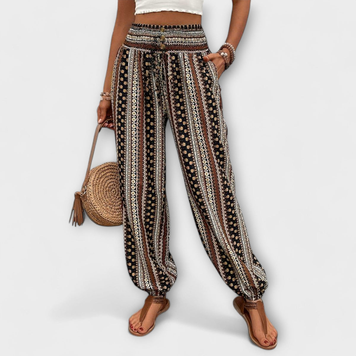 Lavisa - Ethnic Pattern Graphic Print Pants