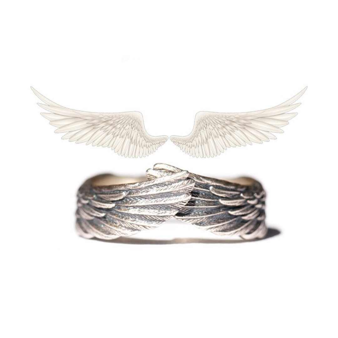 Lavisa - Pure Silver Guardian Angel Ring