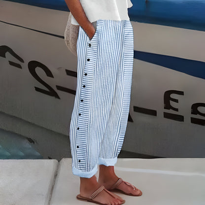 Lavisa - Relaxed Fit Striped Ankle Trousers