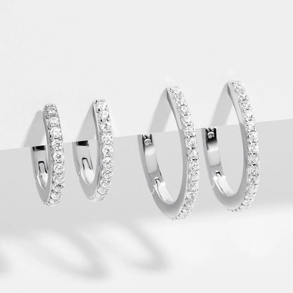 Lavisa - Pavé Huggie Hoops - Gold - Texture & Setting View