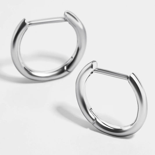 Lavisa Verbena sterling silver huggie hoop earrings on a light surface