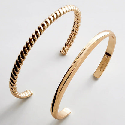 Lavisa classic layered cuff bracelet set in gold tone finish