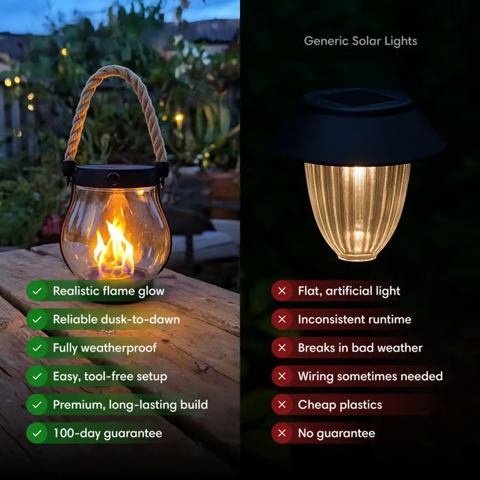 Lavisa - Outdoor Solar Flame Lantern