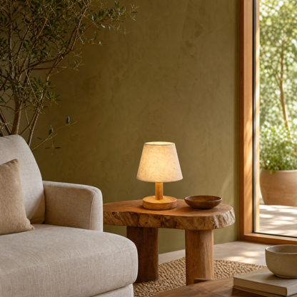 Lavisa - Solid Oak Bedside Table Lamp