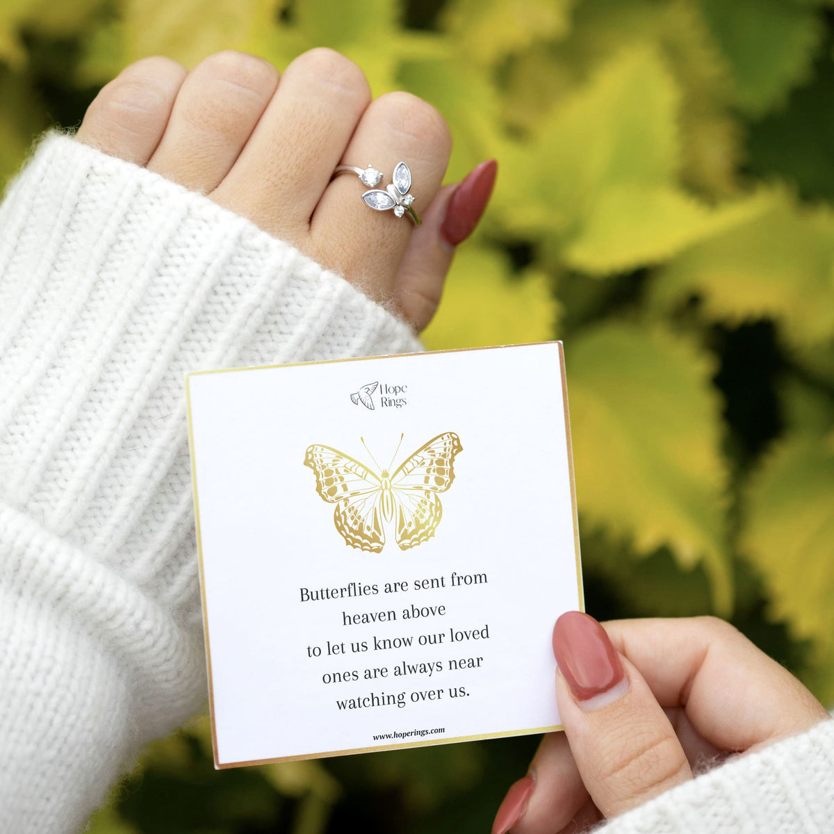 Lavisa - Butterfly From Heaven Ring - Memorial Sympathy Jewelry