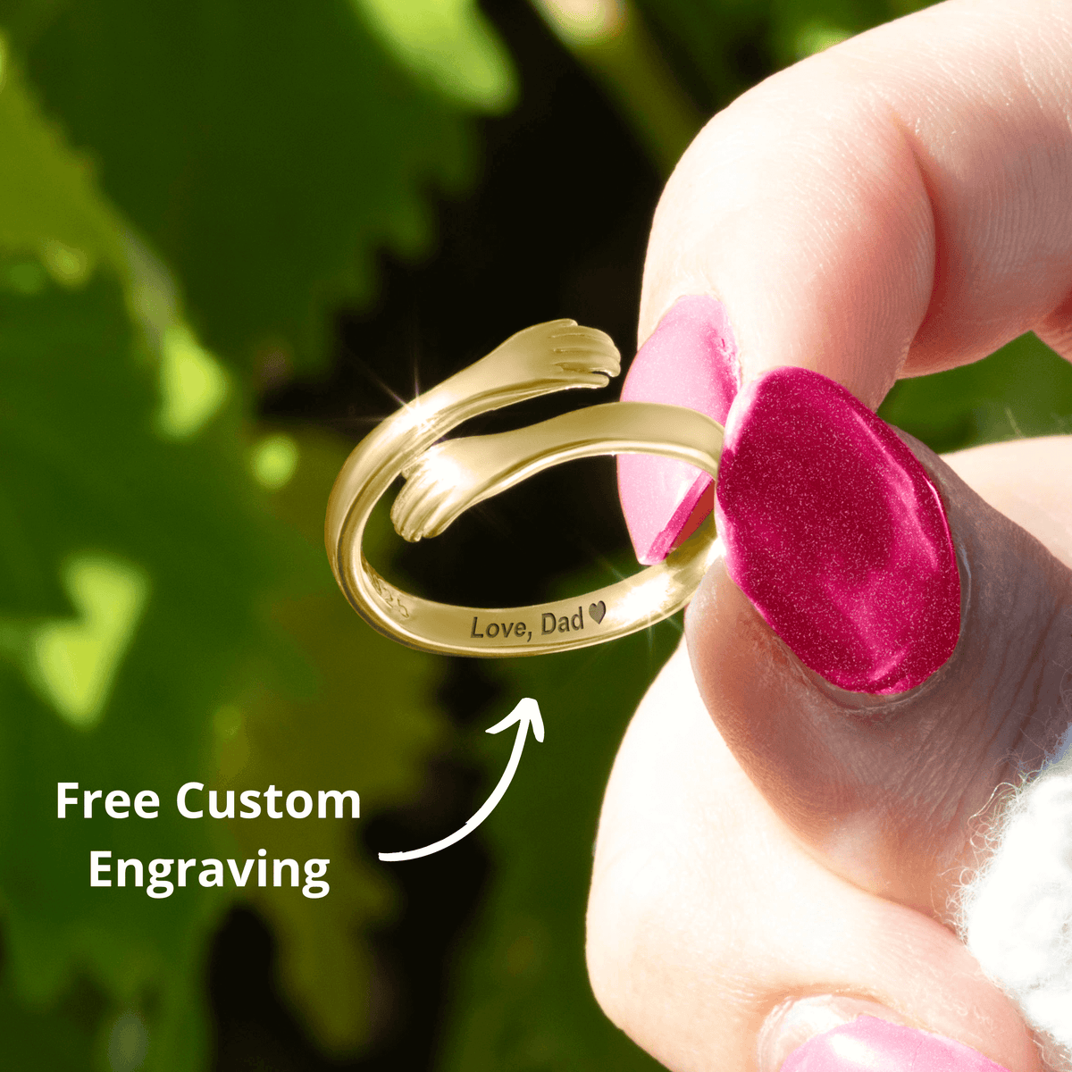 Lavisa - Gold Hug From Heaven Ring - Memorial Comfort Jewelry