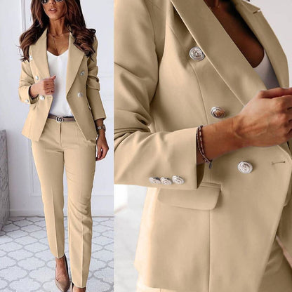 Lavisa - Elegant Double Breasted Suit Set Blazer and Trousers
