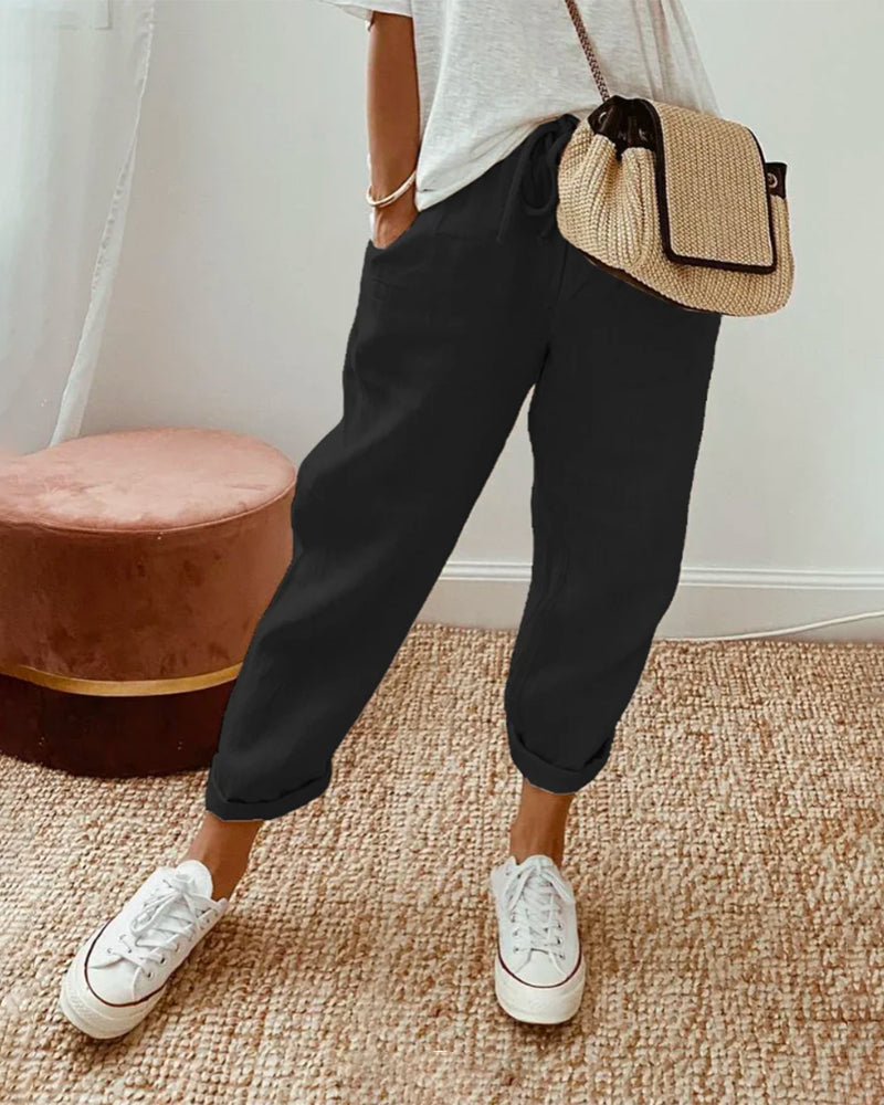 Lavisa - Breathable Cotton Comfort Pants Moisture Wicking Trousers