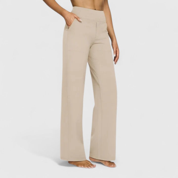 Lavisa - Womens Pull On Wide Waistband Pants with Pockets