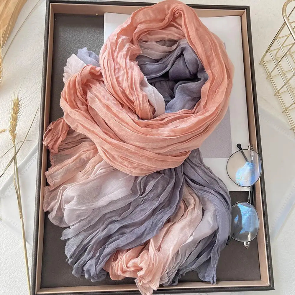 Lavisa - Soft Gradient Cotton Shawl Ladies Winter Scarf