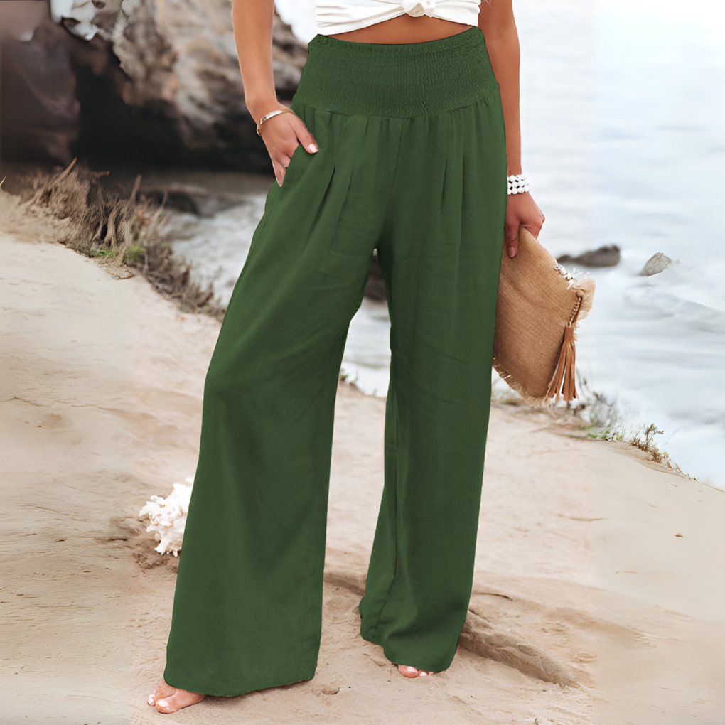 Lavisa - Women's High Waisted Relaxed Stretch Pants