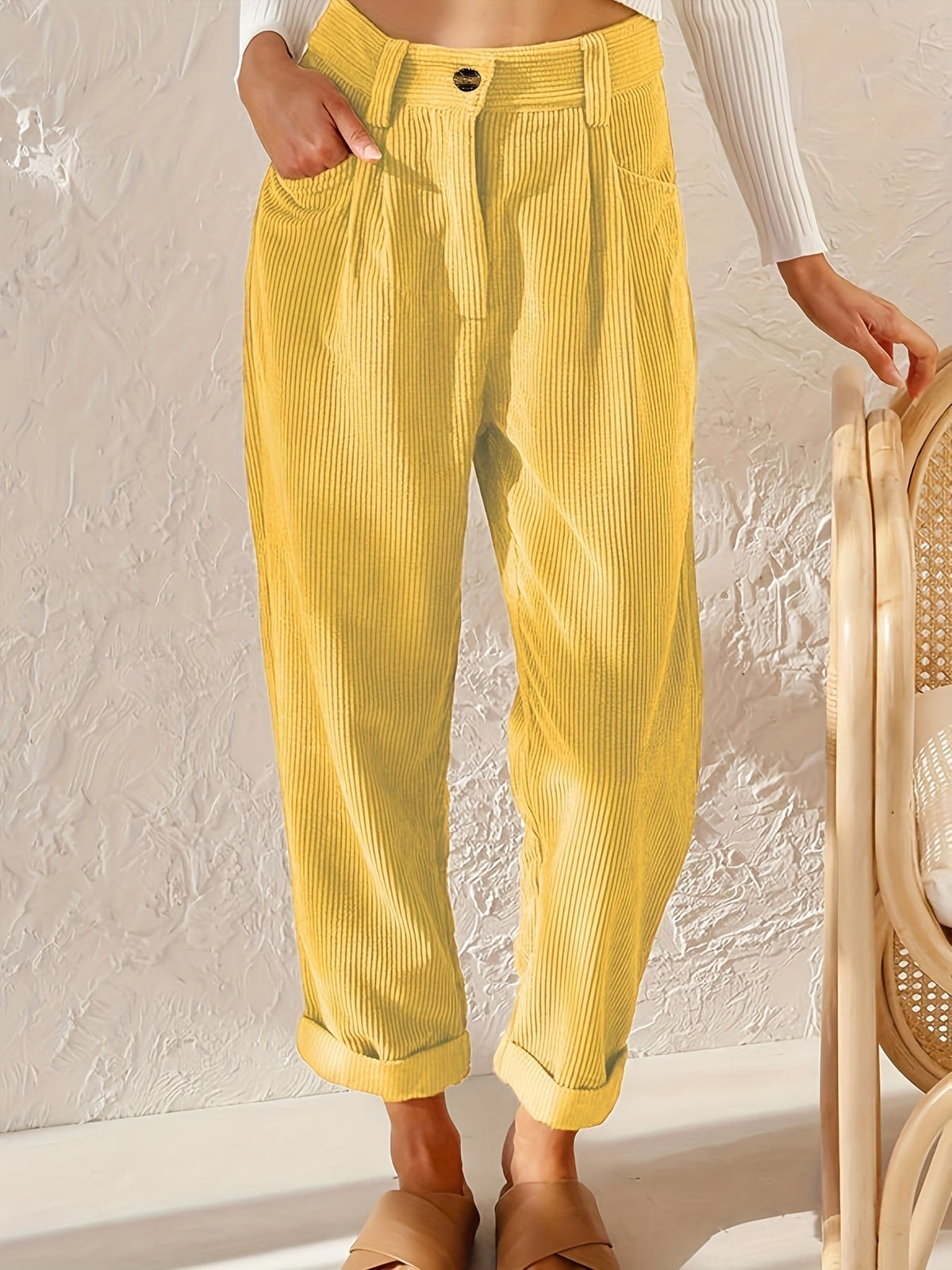 Lavisa - Womens Relaxed High Waist Tapered Trousers