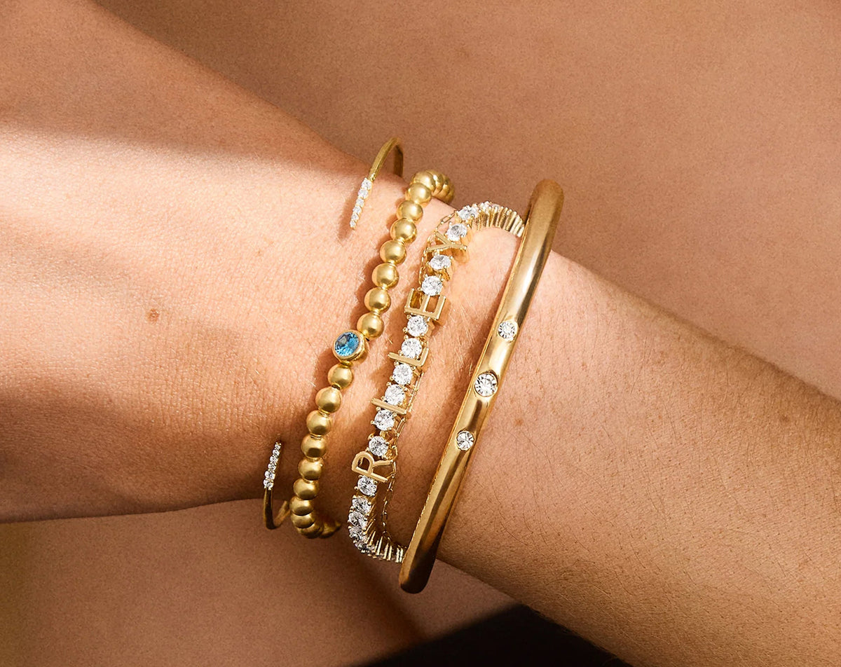 Lavisa - Custom Pavé Tennis Bracelet - On-Model & Scale View
