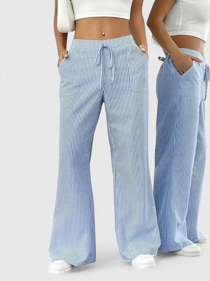 Lavisa - Relaxed Wide Leg Drawstring Pants with Pockets