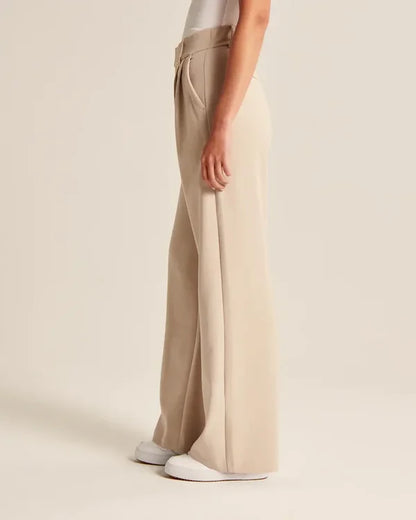 Lavisa - Women's Pleated Wide Leg Pants - High Waist Flowy Dress Trousers