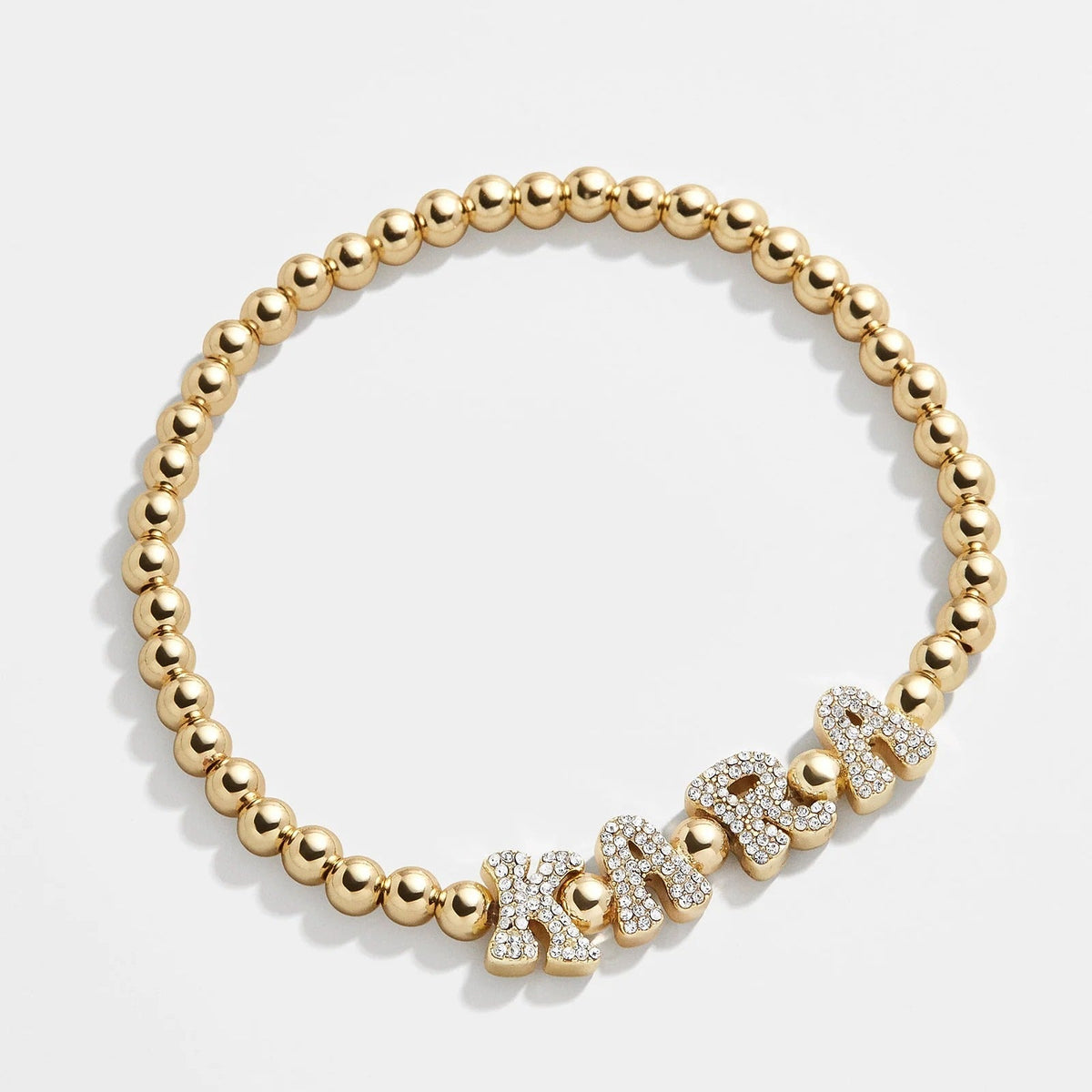 Lavisa custom pisa retro stretch bead bracelet with sparkling letter charms