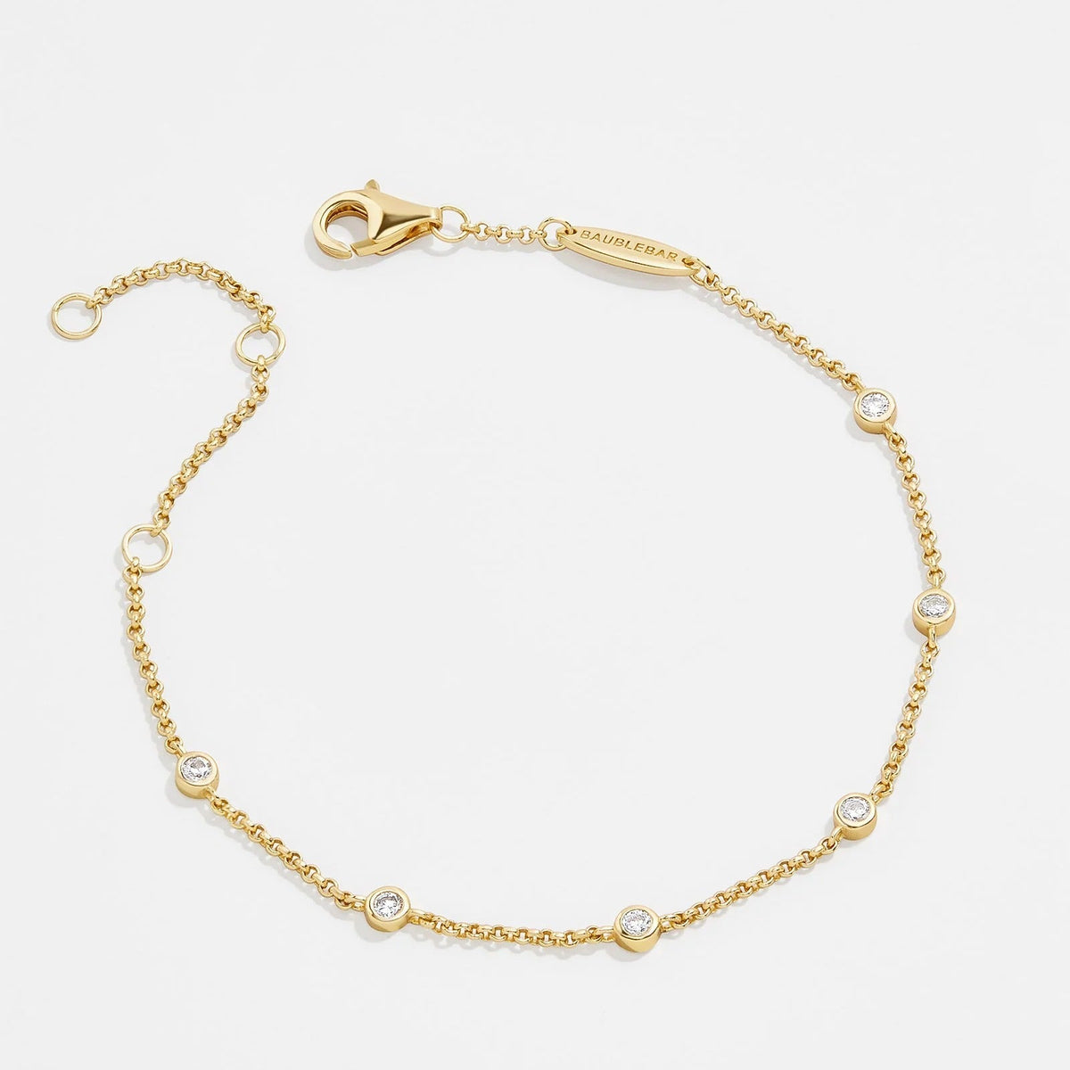 Lavisa 18K Gold Birthstone Bracelet with sparkling crystals in gold setting