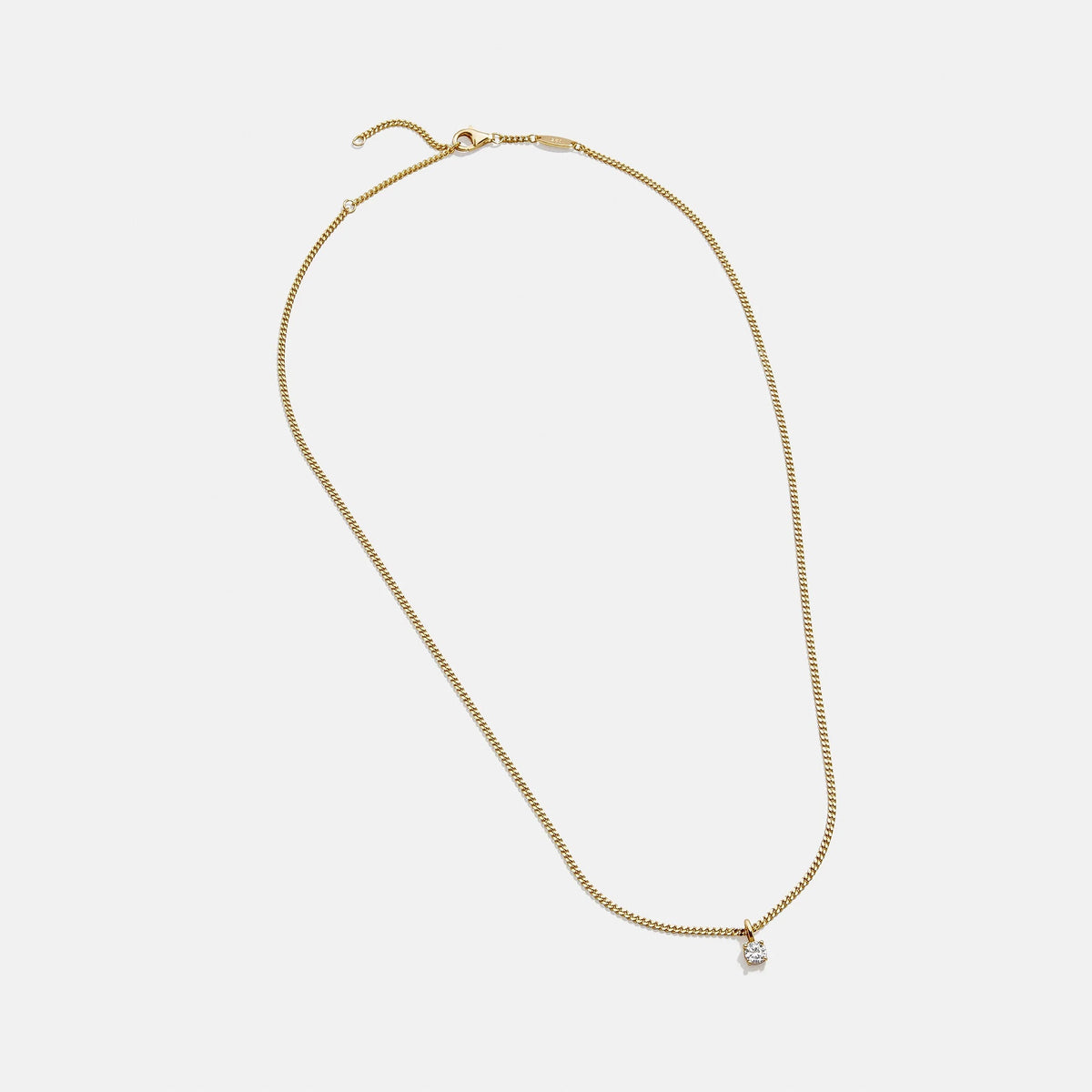 Lavisa - 18K Gold Curb Chain Necklace With Cubic Zirconia - Clasp & Finish View