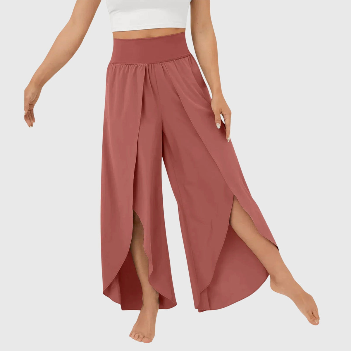 Lavisa - Women's Boho Wide-Leg Slit Summer Pants