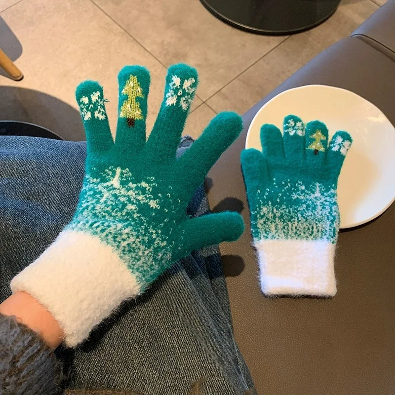 Lavisa - Festive Fleece Lined Convertible Fingerless Gloves