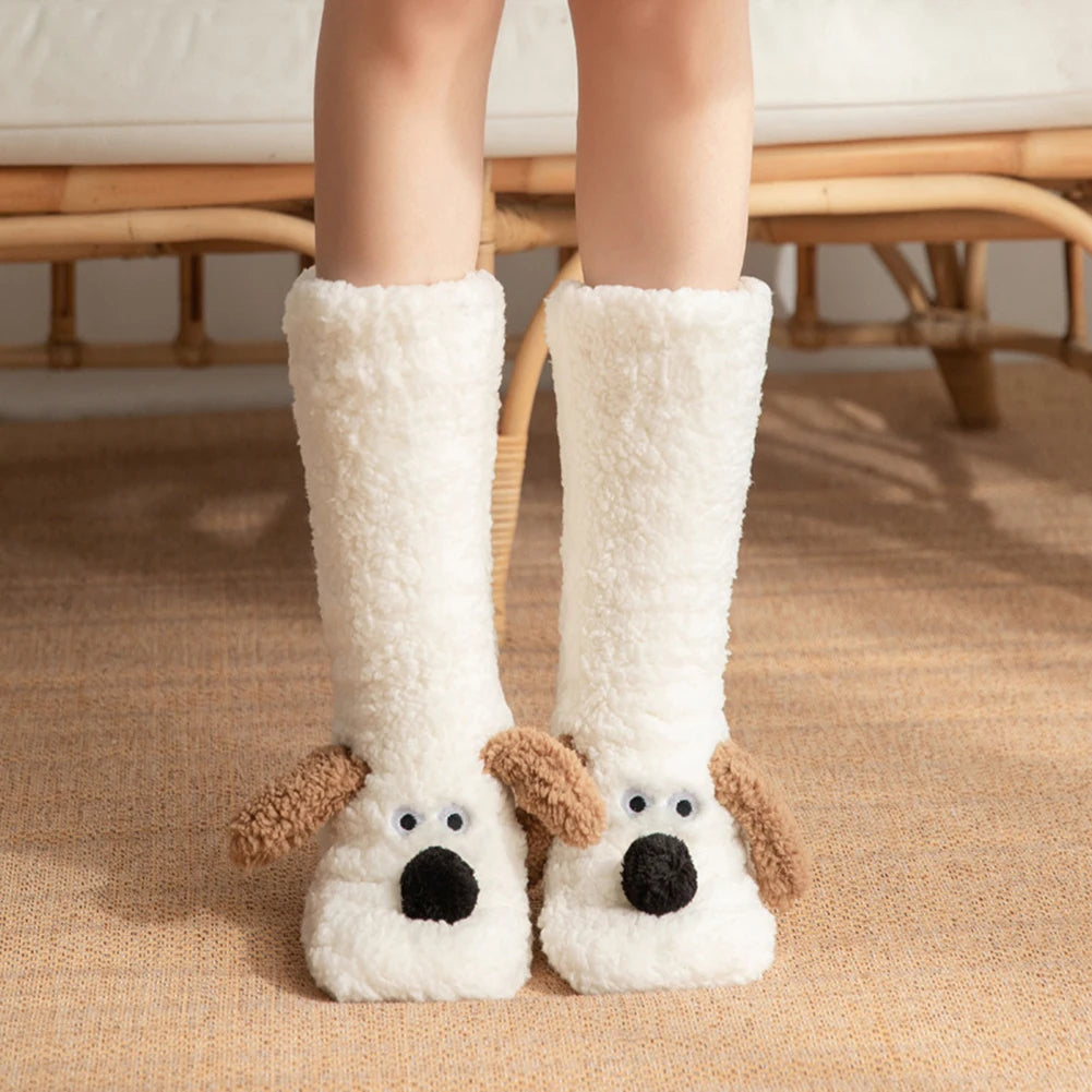 Lavisa - Cute Dog Fuzzy Socks Winter Leg Warmer