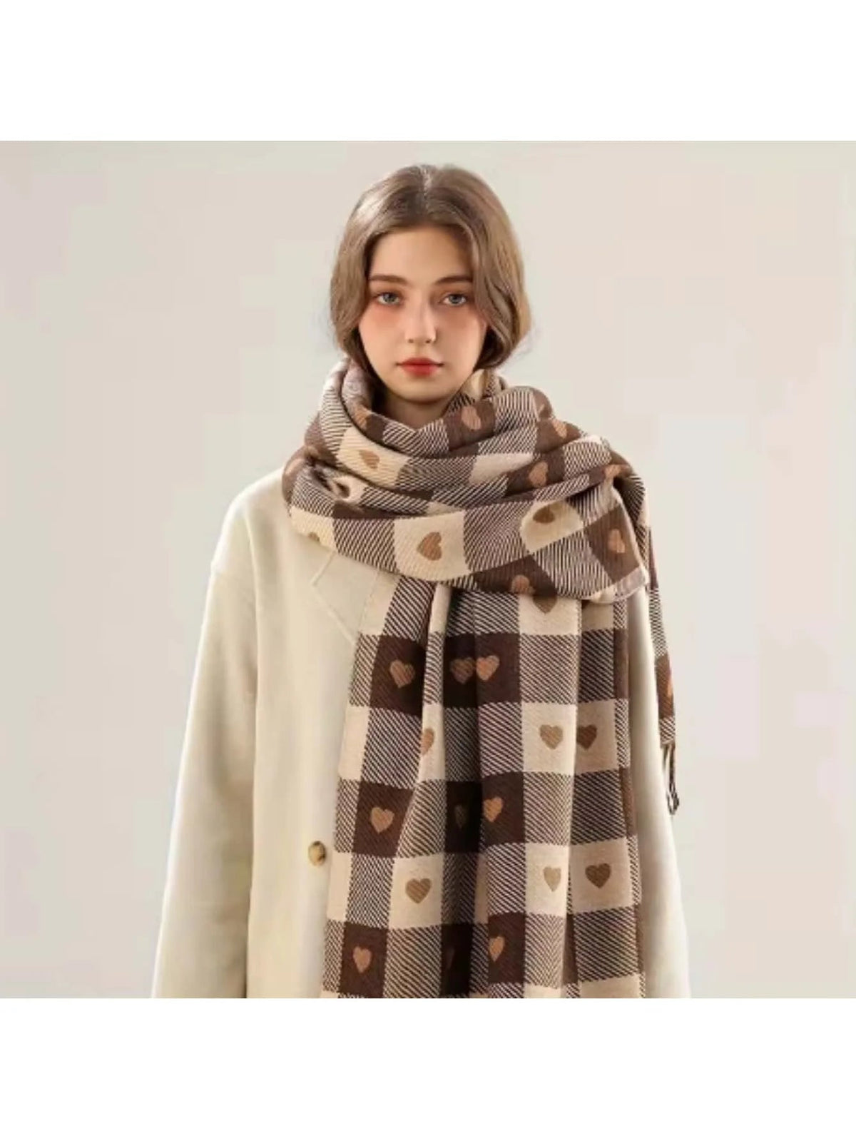 Lavisa - Cozy Checkered Winter Scarf Shawl