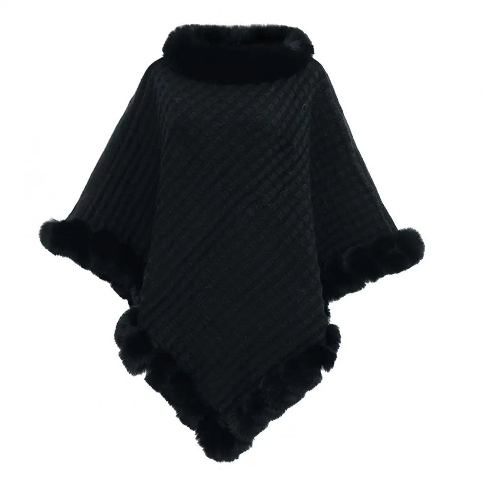 Lavisa - Elegant Faux Fur Shawl Cloak