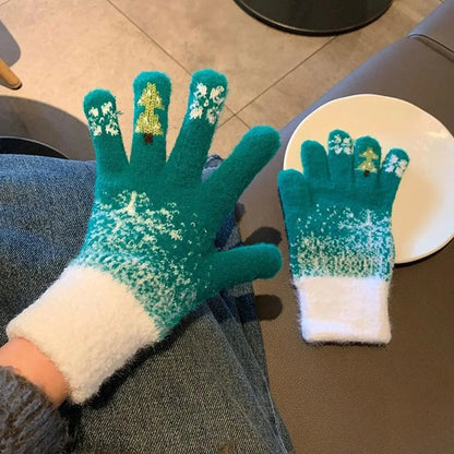 Lavisa - Festive Fleece Lined Convertible Fingerless Gloves